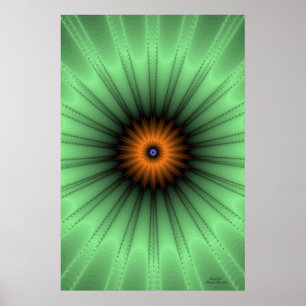 Póster Fractal alaranjado da íris
