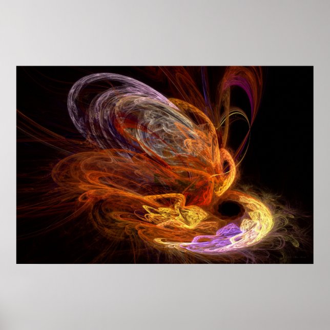 Póster Fractal - Ascensão da Fênix (Frente)