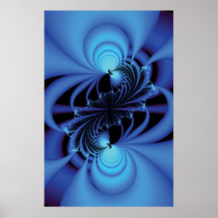 Poster Fractal azul da paz