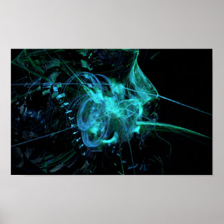 Poster Fractal Azul-Verde