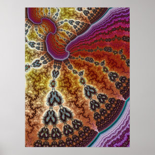Poster Fractal Borboleta Colorida