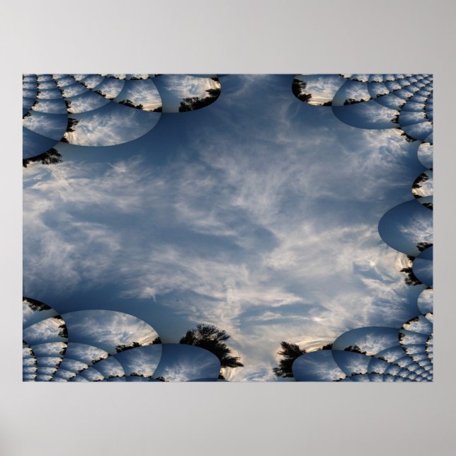 Poster Fractal Céus do Pôr do Sol (Frente)
