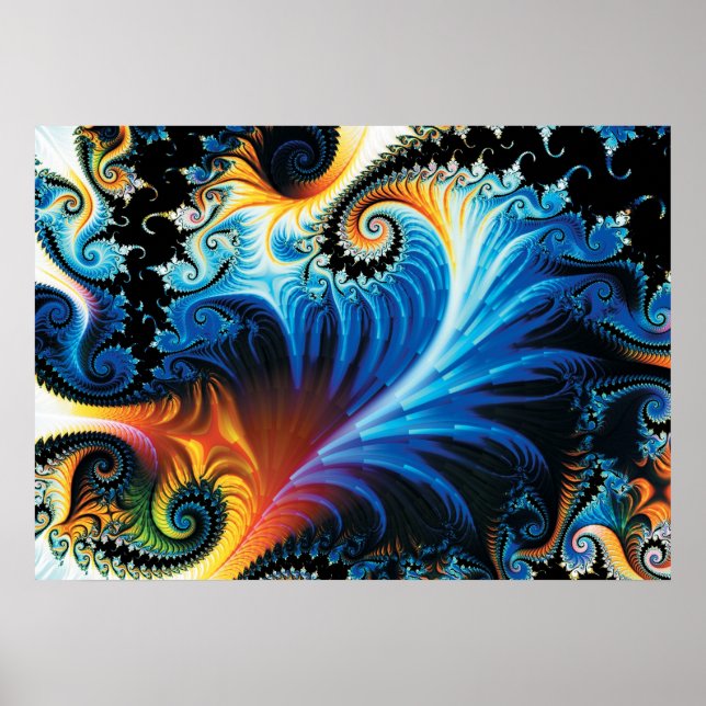 Poster Fractal Colorida (Frente)