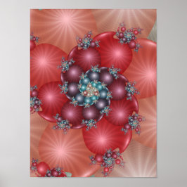 Poster Fractal Coral Sonhador