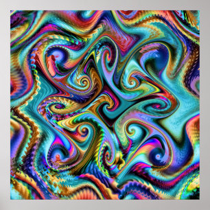 Poster Fractal da paleta do inverno