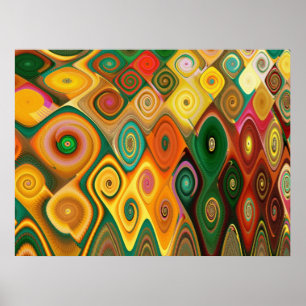 Poster Fractal de Abstrato de Belas Artes em Cascata Lega