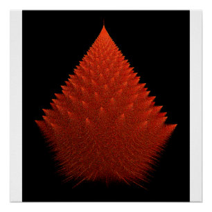 Póster Fractal De "Árvore" Vermelha Espimentada Com Spike