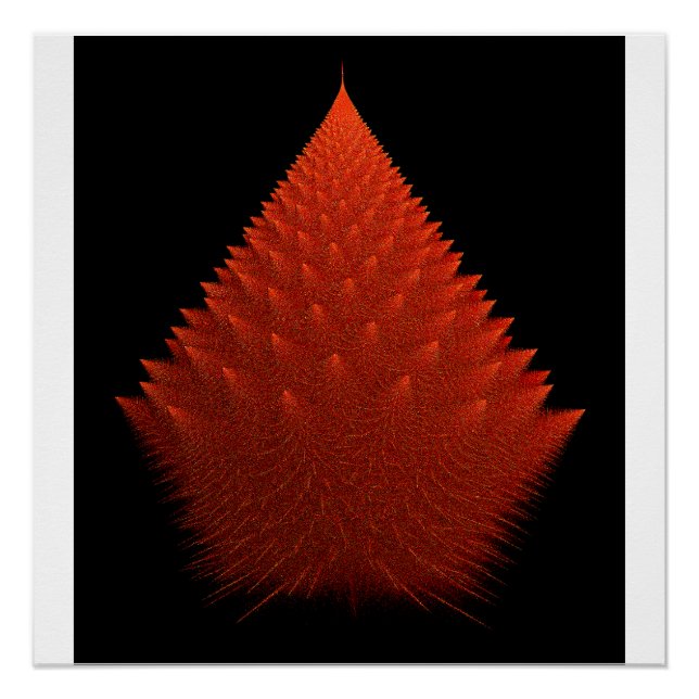 Póster Fractal De "Árvore" Vermelha Espimentada Com Spike (Frente)