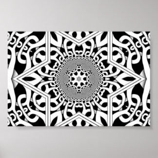 Póster fractal de dubplate dessaturado