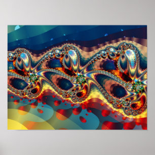 Poster Fractal de Flor de Galáxia