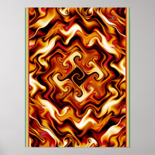 Poster Fractal de incêndio em espiral