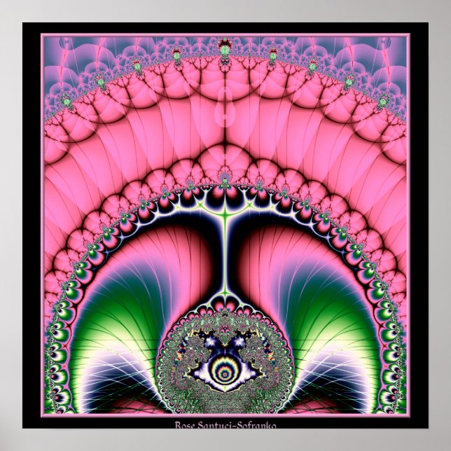 Póster Fractal de Pavão de Arranque (Frente)
