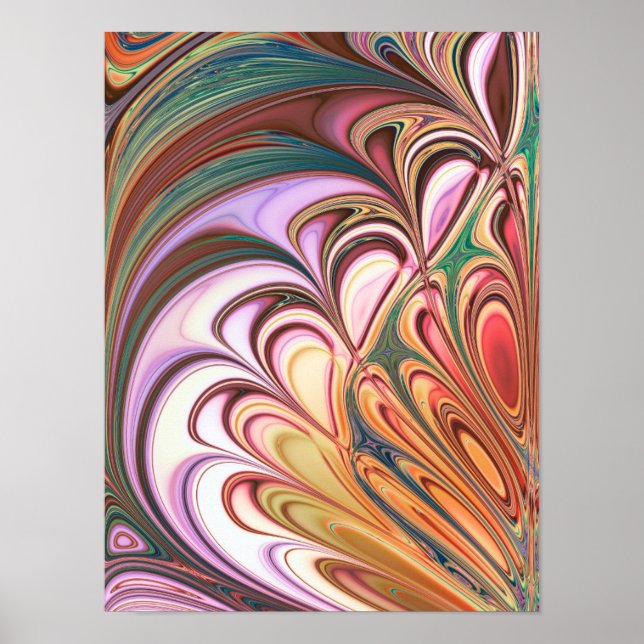 Poster Fractal de Pena Pastel (Frente)