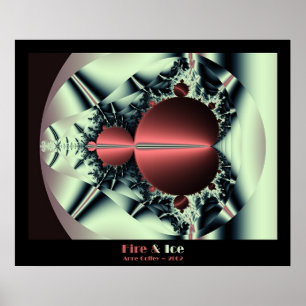 Póster Fractal do fogo e do gelo de Mandelbrot do Fractal