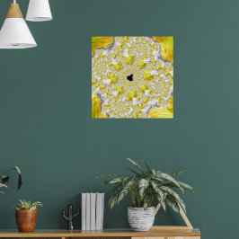 Poster Fractal Dourado Abstrato
