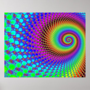 Póster Fractal Espiral abstrato