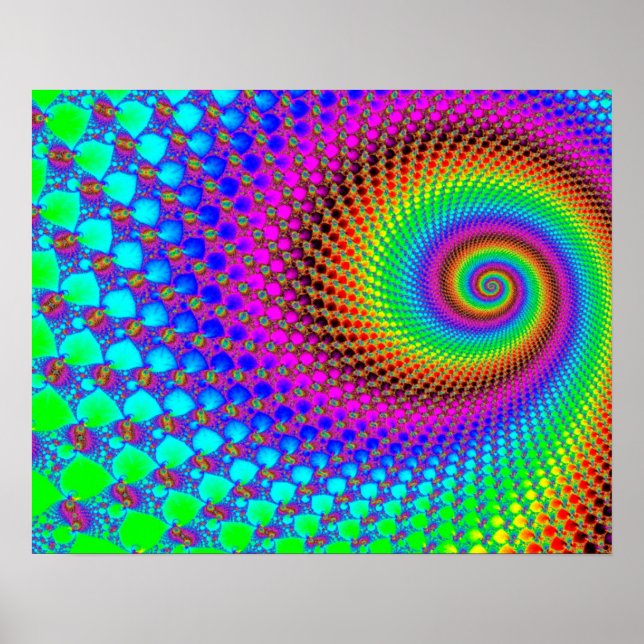 Póster Fractal Espiral abstrato (Frente)