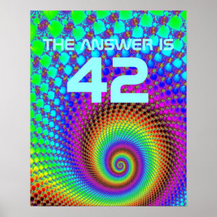 Poster Fractal Espiral abstrato + ditado