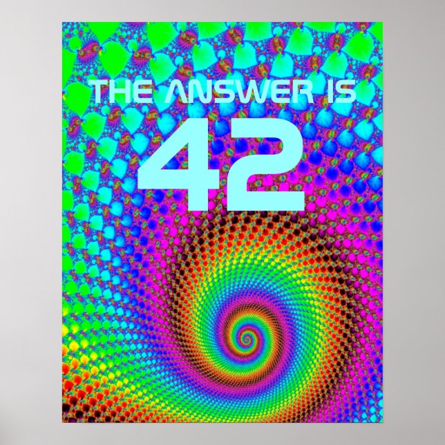 Poster Fractal Espiral abstrato + ditado (Frente)