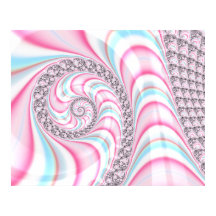 Fractal Espiral Azul Cor-de-rosa-claro