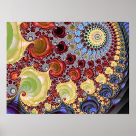 Poster fractal espiral de Mandelbrot