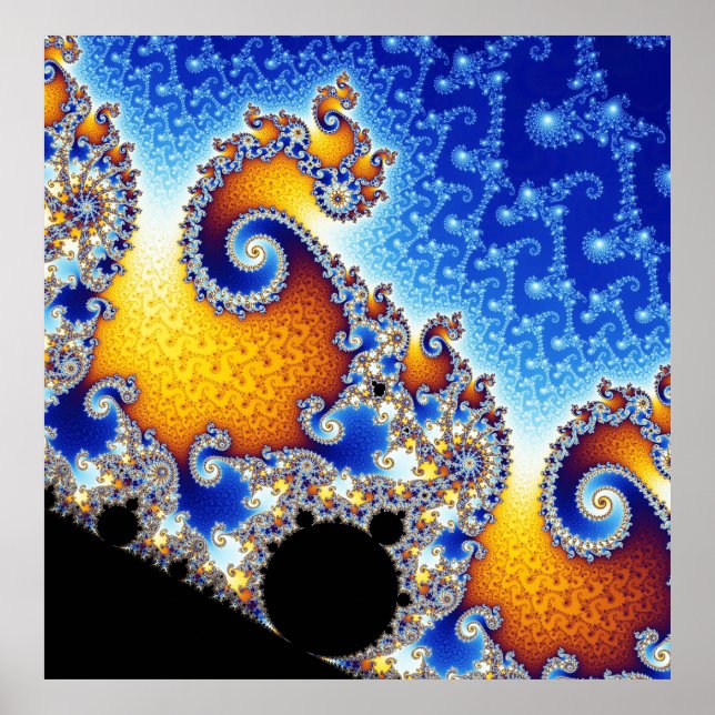 Póster Fractal Espiral Duplo por Satélite Conjunto de Man (Frente)