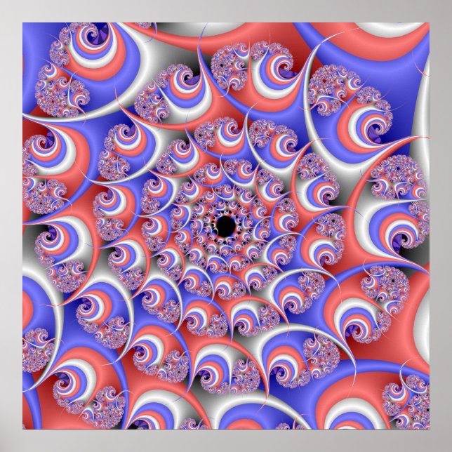 Poster Fractal Espiral Patriótico (Frente)