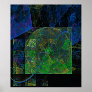Póster Fractal estereofónico da chama do punk