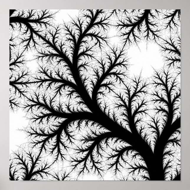Poster Fractal Filigree Flow Decoupage Template Line Art (Frente)
