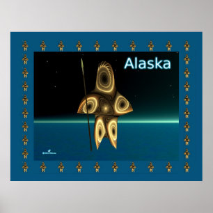 Póster Fractal Inuit Hunter