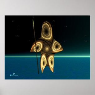 Póster Fractal Inuit Hunter