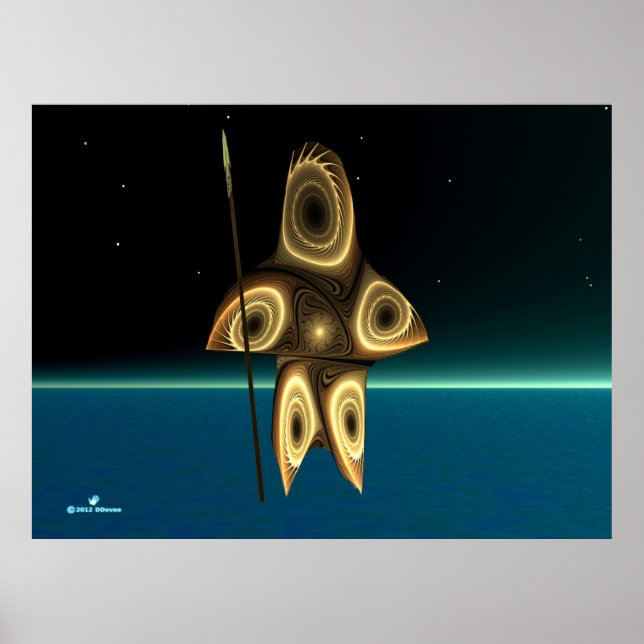 Póster Fractal Inuit Hunter (Frente)