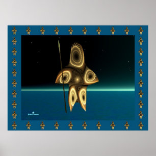 Póster Fractal Inuit Hunter