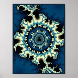 Poster Fractal Mandelbrot Azul