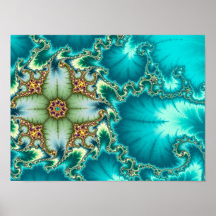 Poster Fractal Mandelbrot Azul