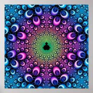 Poster Fractal Mandelbrot com Argolas