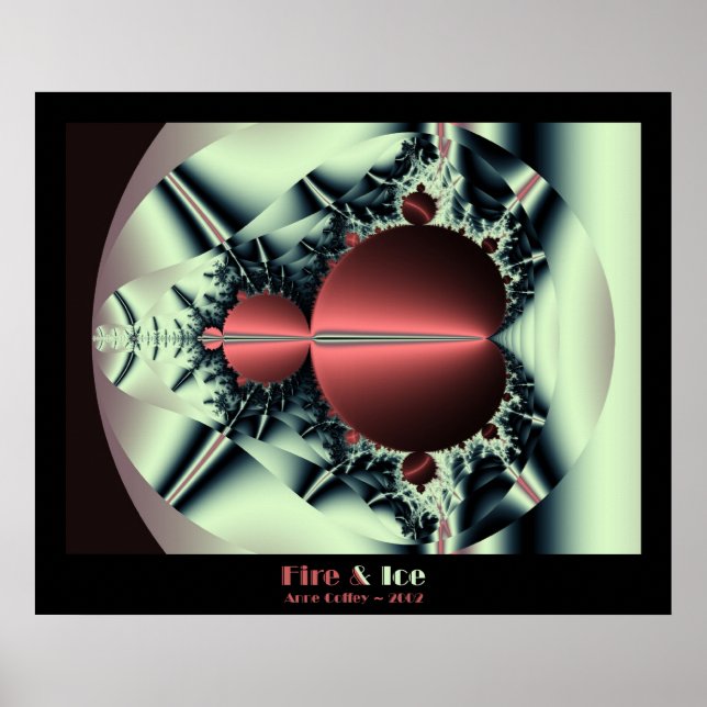 Póster Fractal Mandelbrot Fire e Ice Fractal (Frente)