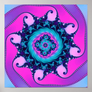 Poster Fractal Mandelbrot Neon