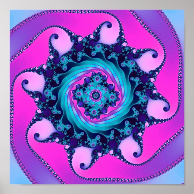 Poster Fractal Mandelbrot Neon (Frente)