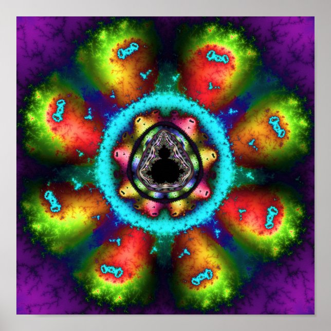 Poster Fractal Mandelbrot Psikedélico (Frente)
