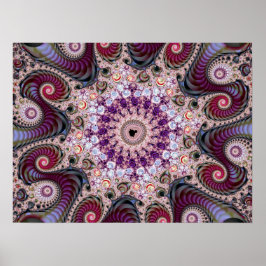Poster Fractal Mandelbrot Roxo
