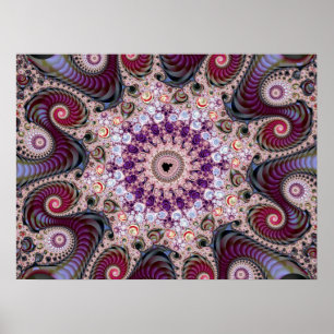 Poster Fractal Mandelbrot Roxo