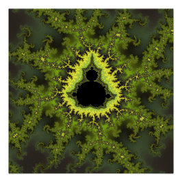 Póster Fractal Mandelbrot Verde