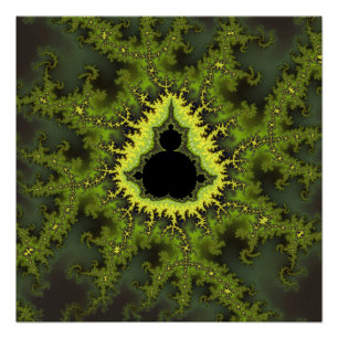 Póster Fractal Mandelbrot Verde