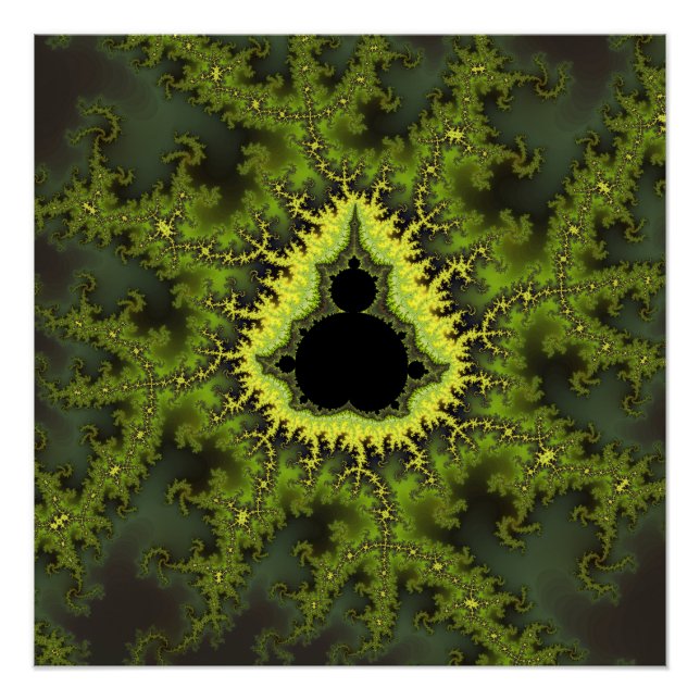 Póster Fractal Mandelbrot Verde (Frente)