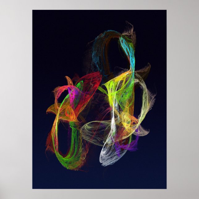 Poster Fractal - Peixes Tropicais (Frente)