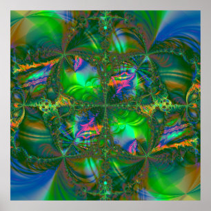 Póster Fractal Psicodélico de Destino Enredado
