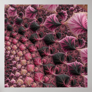 Póster Fractal Rosa