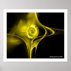 Poster FRACTAL ROSA, amarelo
