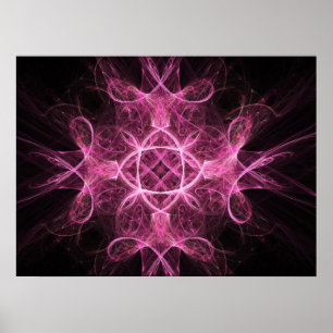 Poster Fractal Rosa Apaixonado
